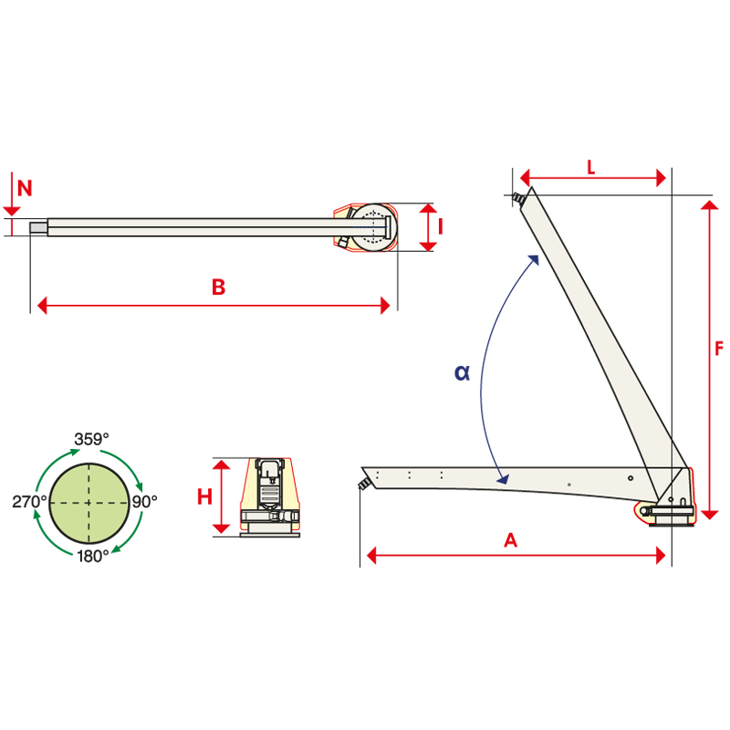 TRANSOM CRANES WITH FIXED ARM 3082/86/88